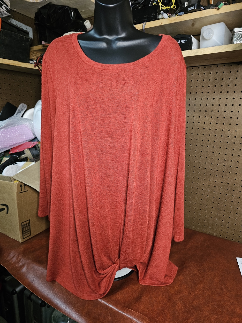 Bobeau Womens 3x Blouse with Tie